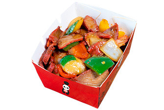 Puerco asado con vegetales